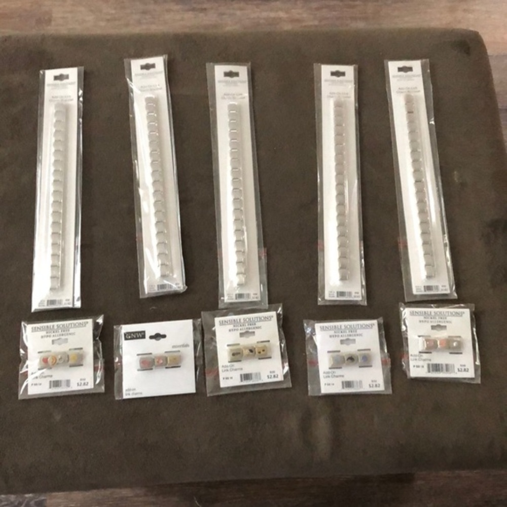 5 Set of Italian Link Style Charm Bracelets (NEW)